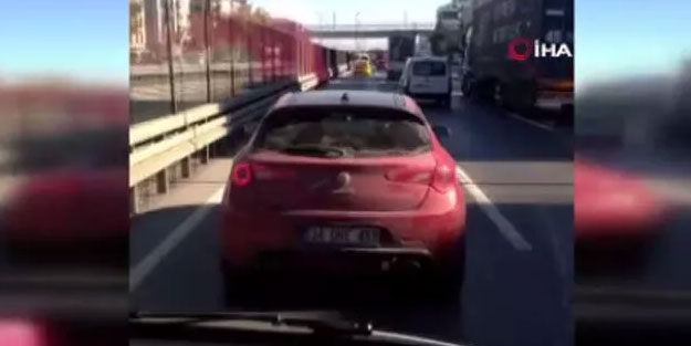 Ambulansa yol vermeyen sürücüye ibretlik ceza