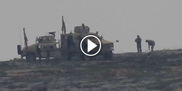 Amerikan askerleri nöbet tuttu, YPG'liler hendek kazdı