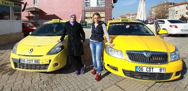 Sadece kadınlara çalışan taksi!