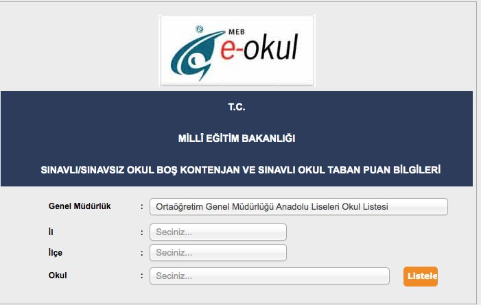Anadolu lisesi taban puanları 2022 yüzdelik dilimleri İstanbul, Ankara, İzmir, Antalya, Bursa...
