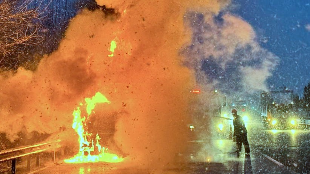 Anadolu Otoyolu’nda TIR dehşeti! Seyir halindeyken ateş topuna döndü