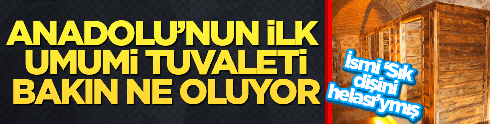 Anadolu'nun ilk umumi tuvaleti bakın ne olacak