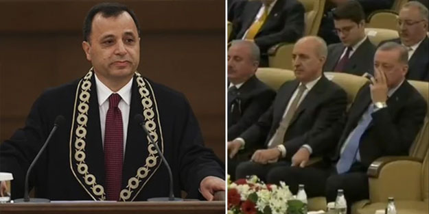 Anayasa Mahkemesi Başkanı’ndan Başkan Erdoğan’a saygısızlık! Yüzüne baka baka…