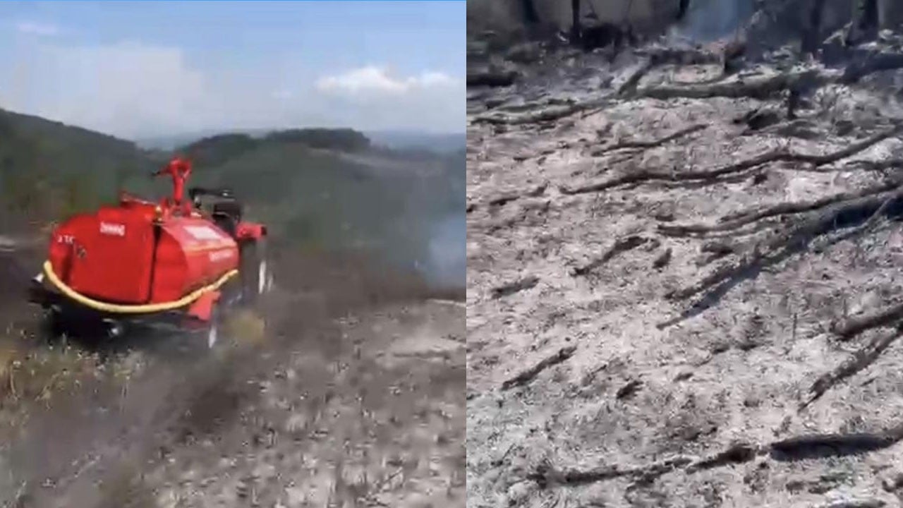 Anız yangını geç olmadan söndürüldü