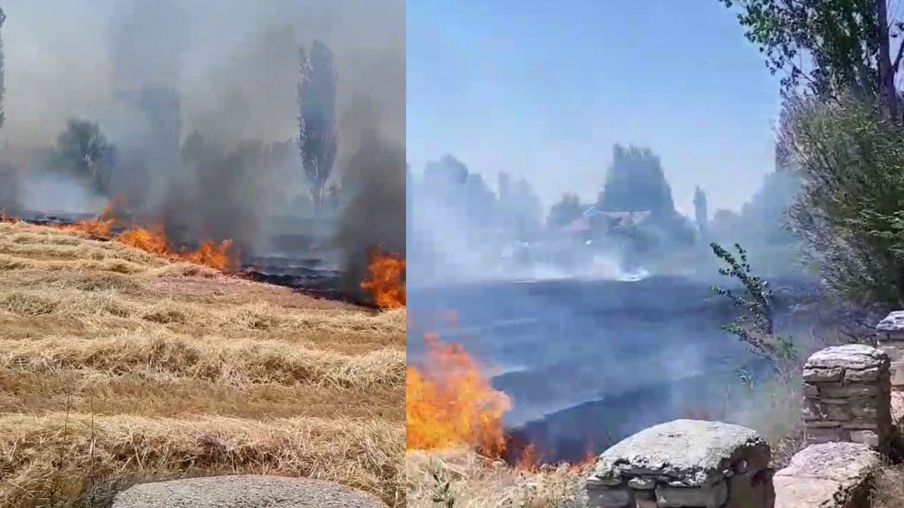 Anız yangını korkuttu