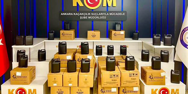 Ankara’da 1 milyon lira değerinde etil alkol operasyonu
