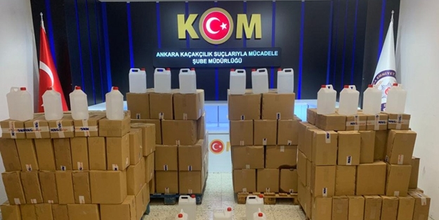 Ankara'da 3 ton etil alkol ele geçirildi