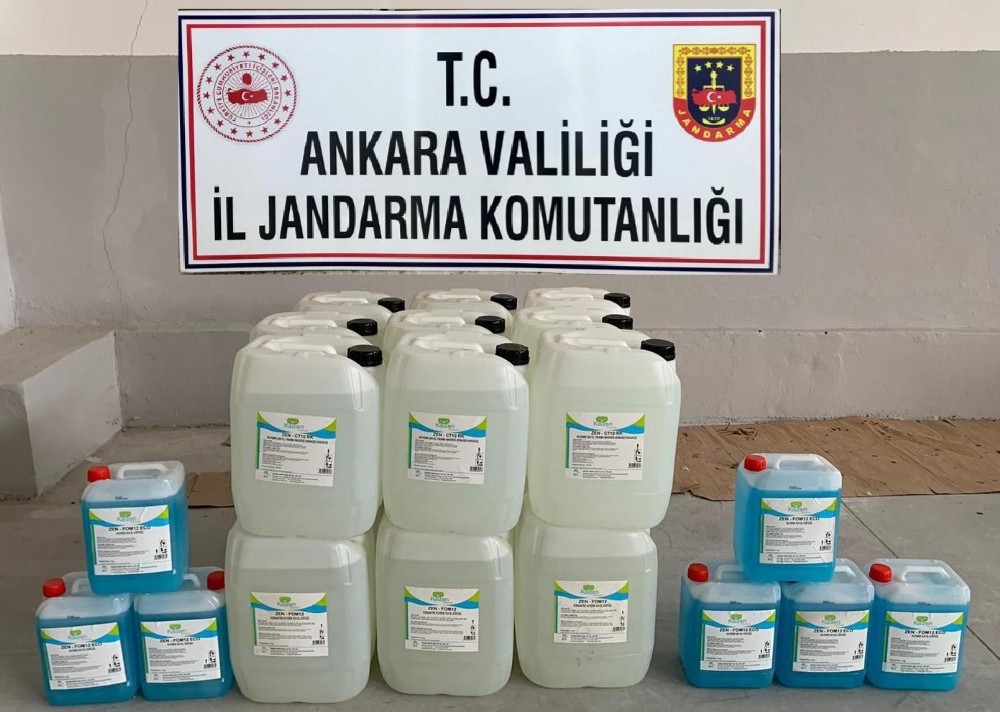 Ankara’da 395 litre kaçak antiseptik dezenfektan ele geçirildi 