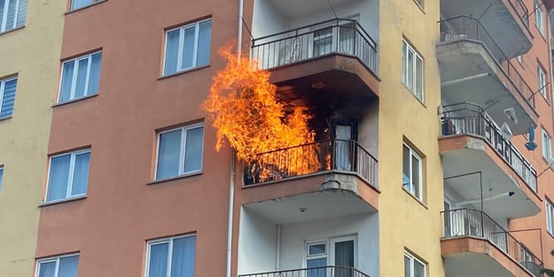 Ankara'da 7 katlı apartmanda korkutan yangın!