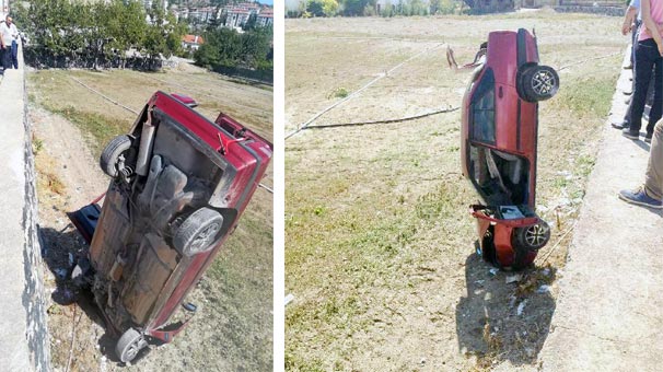 Ankara'da akılalmaz kaza! Dimdik kaldı...
