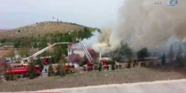 Ankara'da askeri bölgede yangın