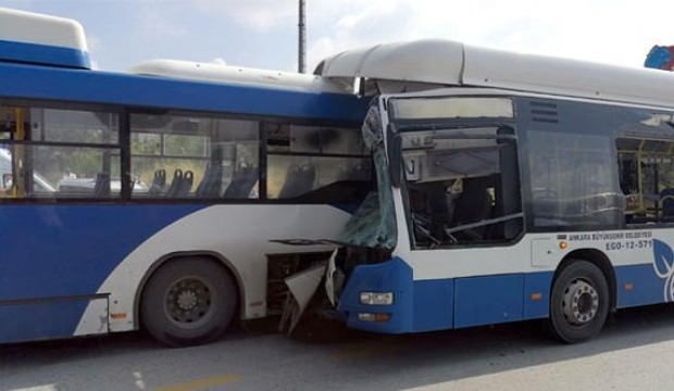 Ankara'da belediye otobüsleri çarpıştı! Ölü ve yaralılar var