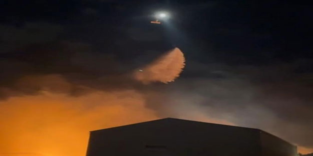 Ankara’da çöp toplama merkezinde çıkan yangına havadan müdahale ediliyor