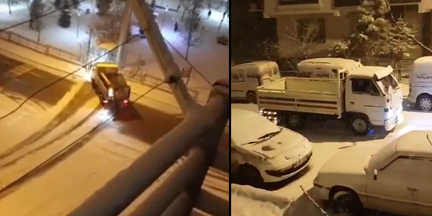 Ankara’da etkili olan kar yağışı trafikte zor anlar yaşattı