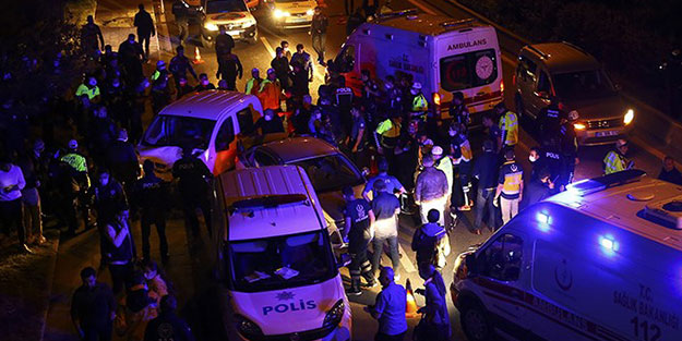 Polis uygulama noktasına araç daldı! Çok sayıda yaralı var