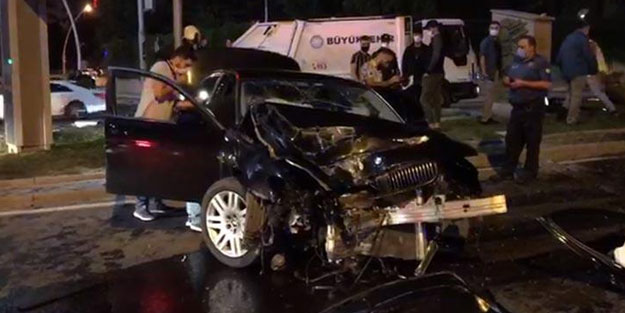 Ankara'da feci kaza! Otomil KGYS direğine çarptı