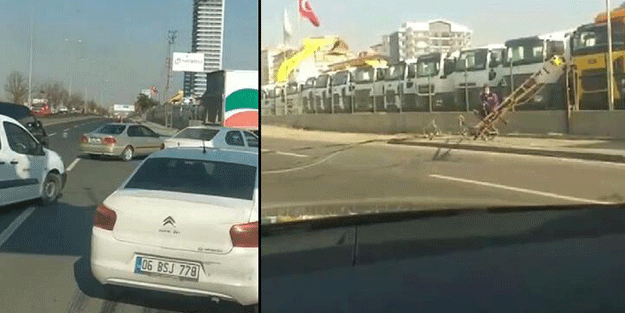 Ankara'da feci olay! Araçlar birbirine girdi