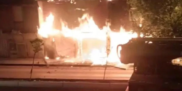 Ankara'da iki katlı bina alev alev yandı