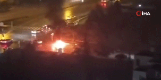 Ankara'da korku dolu anlar! Seyir halindeki araca yıldırım düştü