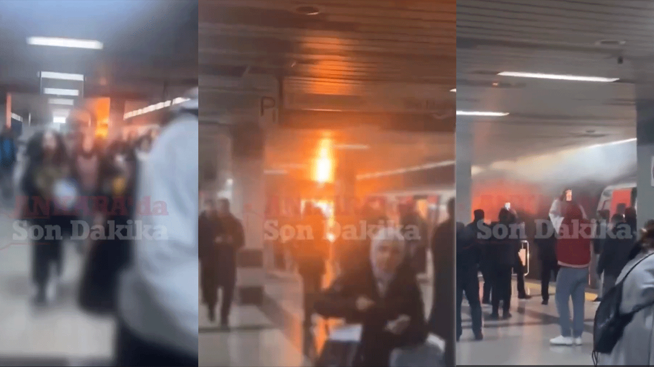 Ankara'da metroda korku dolu anlar