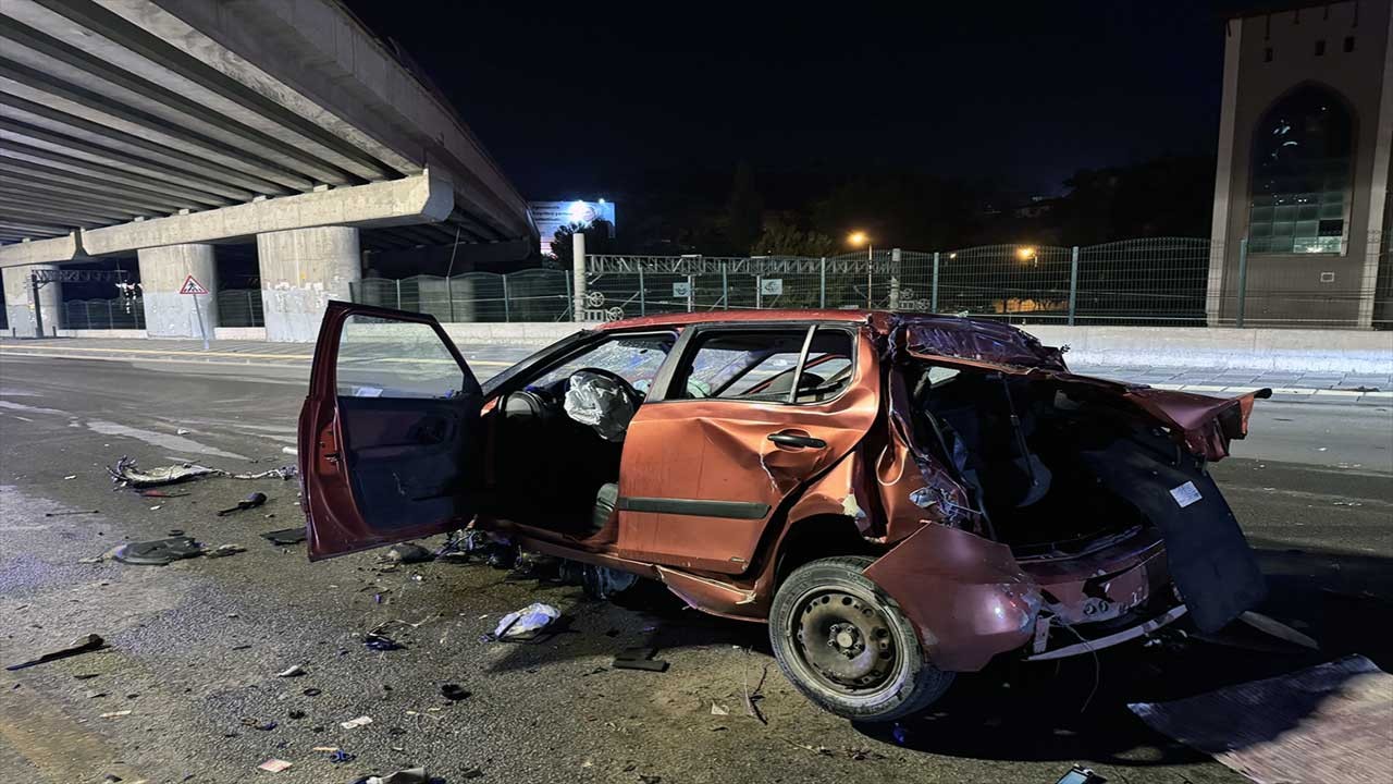 Ankara'da otomobil köprüden uçtu! Sürücü ağır yaralandı