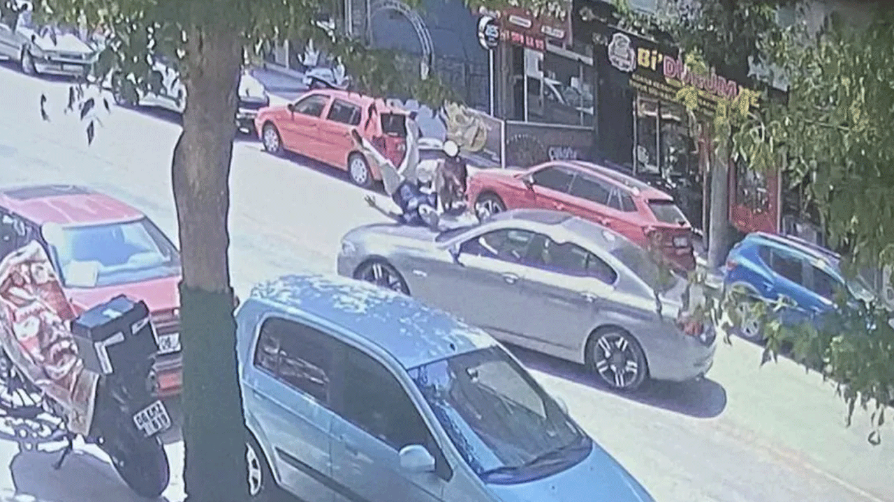 Ankara'da otomobilin çarptığı yaya havada takla attı!