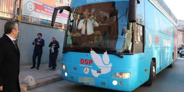 Ankara'da provokasyon! DSP seçim otobüsüne saldırı
