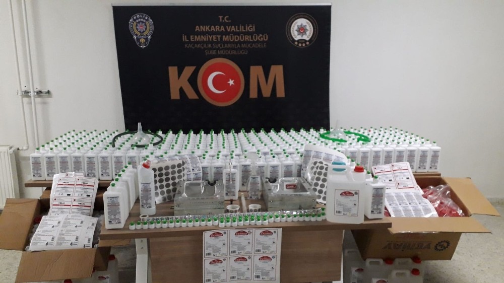 Ankara’da sahte dezenfekte ürünleri üreten çete çökertildi: 4 tutuklama 