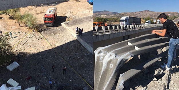 Ankara'da tır köprüden uçtu: 2 yaralı