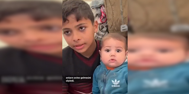 Annesi şehit, babasından haber alınamıyor! Filistinli küçük çocuk 6 aylık kardeşine bakıyor