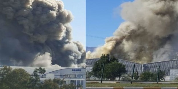 Antalya Serbest Bölge'de korkutan yangın