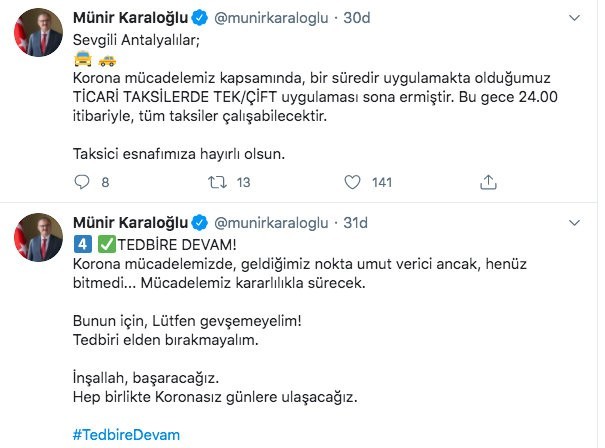 Antalya Valisi Karaloğlu: 