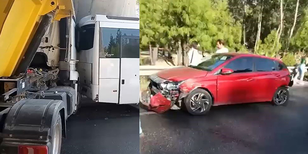 Antalya’da feci kaza! 12 araç birbirine girdi