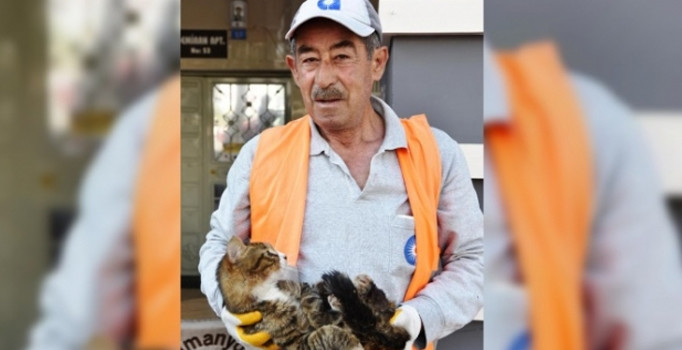 Antalya'da temizlik görevlisi, yaralı kedininin tedavisini sağladı
