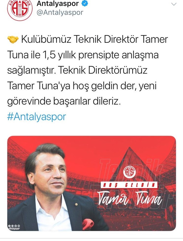 Antalyaspor, Tamer Tunay’ı duyurdu 