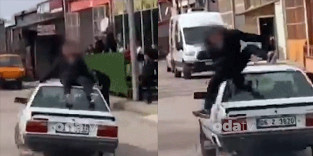 Arabanın tavanında yolculuk kötü bitti