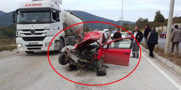 Araç bu hale geldi… Feci kaza