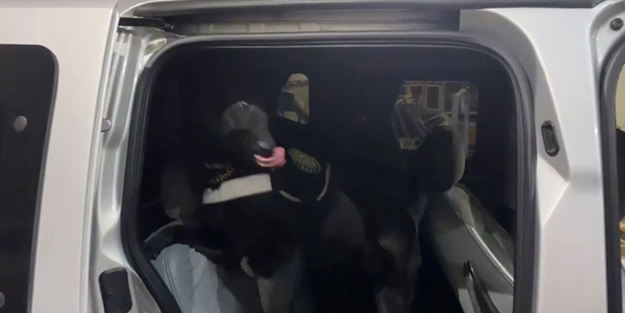 Aracın tavanında ele geçirilen şoke etti