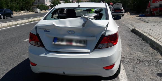 Aracıyla geri geri gelirken baba ile kızını ezdi!
