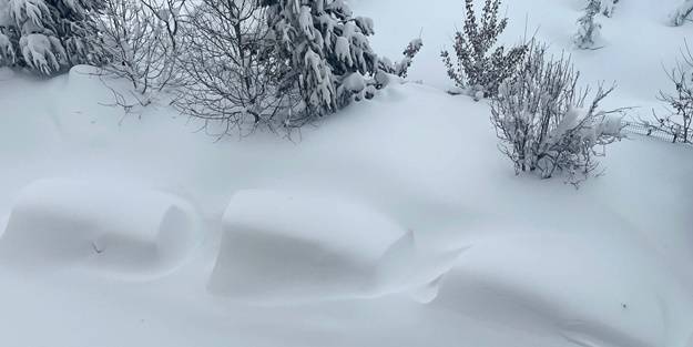 Araçlar kara gömüldü