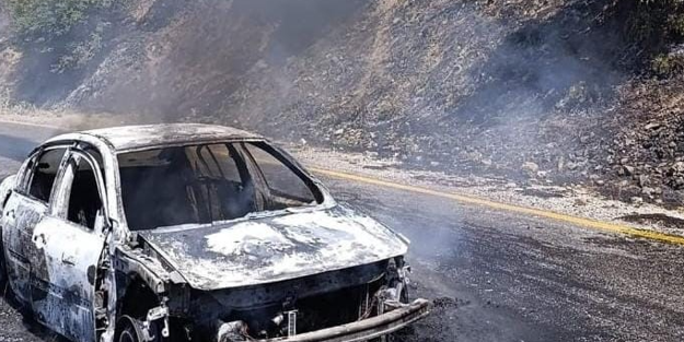 Araçtan çıkan yangın ormanı yaktı