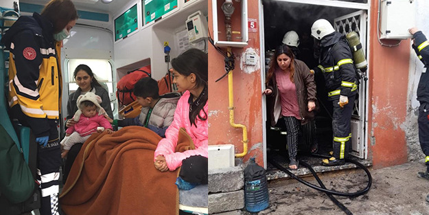 Aralarında çocukların da bulunduğu göçmenlerin kaldığı binada yangın!