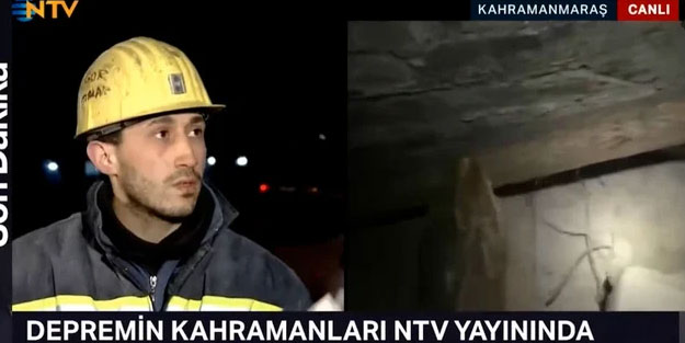 Arama kurtarma çalışmalarına katılan madenci duygulandırdı