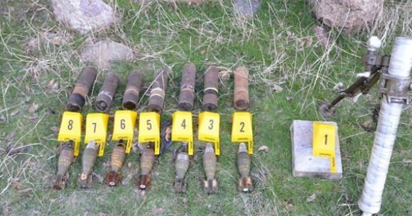 Araziye gömülü mühimmat bulundu