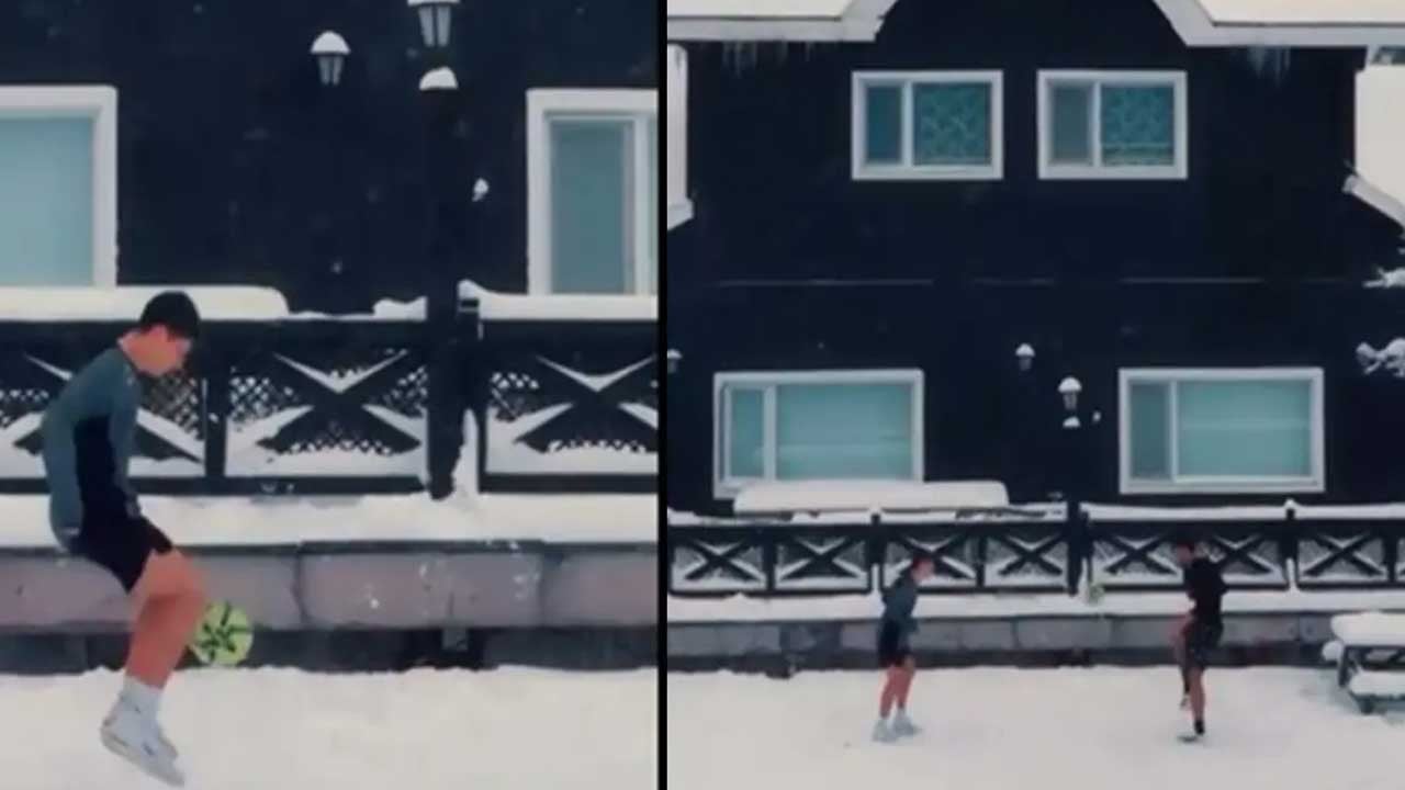 Arda Güler, Bolu’da arkadaşıyla top oynadı