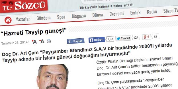 'Arif Çam' adlı çapulcu troll Sözcü'yü fena kekledi