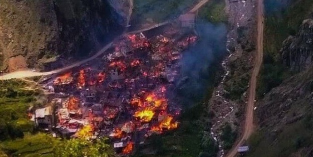 Artvin'deki yangından içler acısı görüntüler