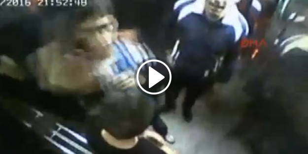 Asansörde rezalet görüntüler