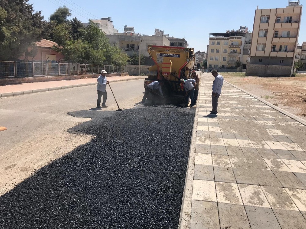 Asfaltlama ile kaldırım çalışmaları sürüyor 