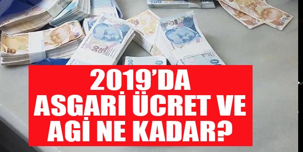 Asgari ücret ve AGİ ne kadar 2019?